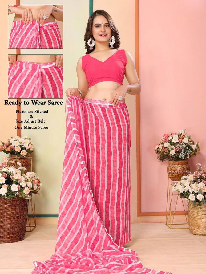 SF 745 Printed Georgette Readymade Sarees Wholesale Price In Surat